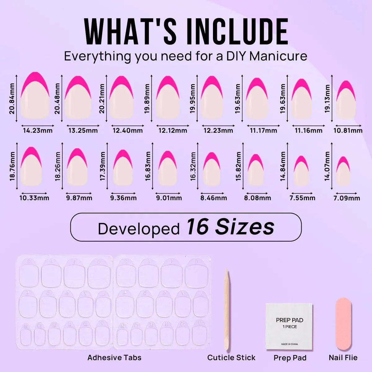 Summer Berry French Almond Nails - Press On Nails | Long Lasting & Reusable