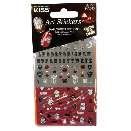 Pegatinas artísticas KISS Edición Halloween que brillan en la oscuridad (paquete doble)