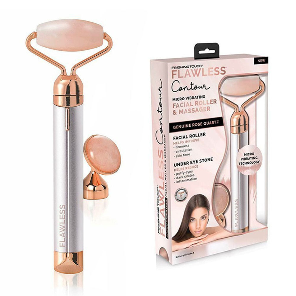 Rodillo y masajeador facial de cuarzo vibratorio impecable FINISHING TOUCH