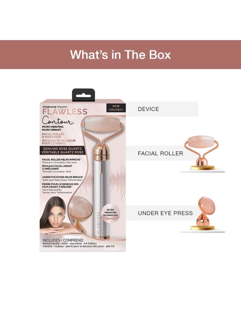 Rodillo y masajeador facial de cuarzo vibratorio impecable FINISHING TOUCH