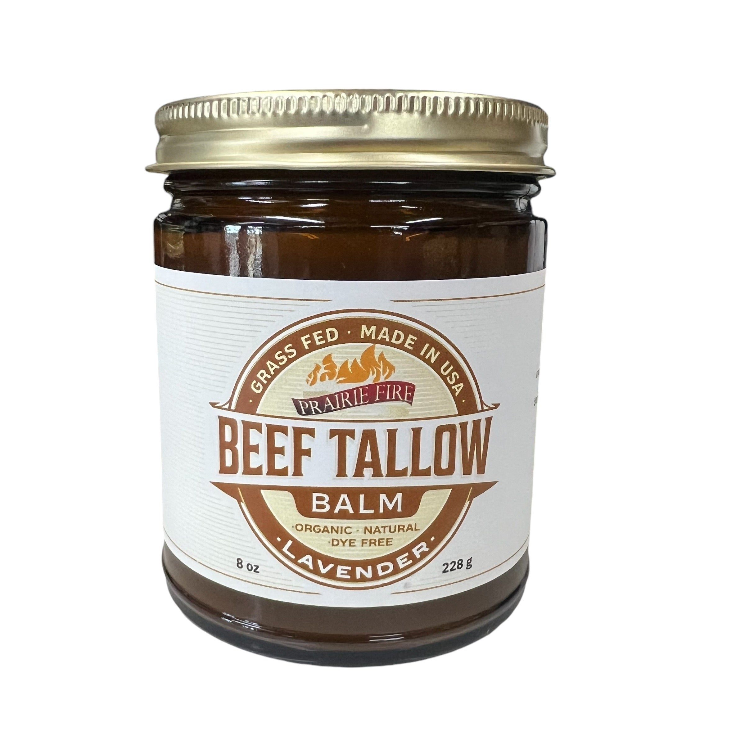 Grass Fed Beef Tallow Balm - 8 oz - Made in USA - Organic Grass Fed and Finished - Moisturizing Skin Care