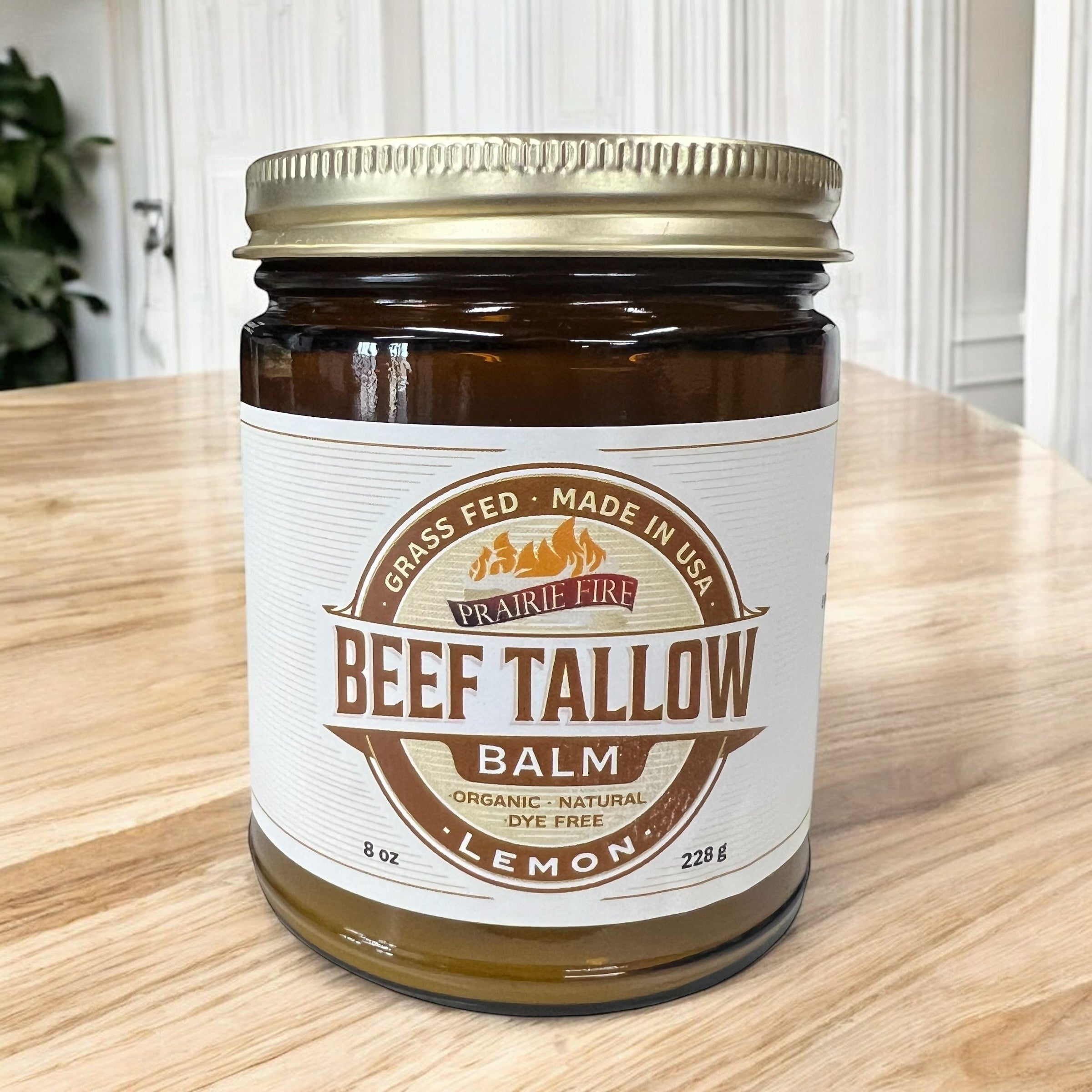 Grass Fed Beef Tallow Balm - 8 oz - Made in USA - Organic Grass Fed and Finished - Moisturizing Skin Care