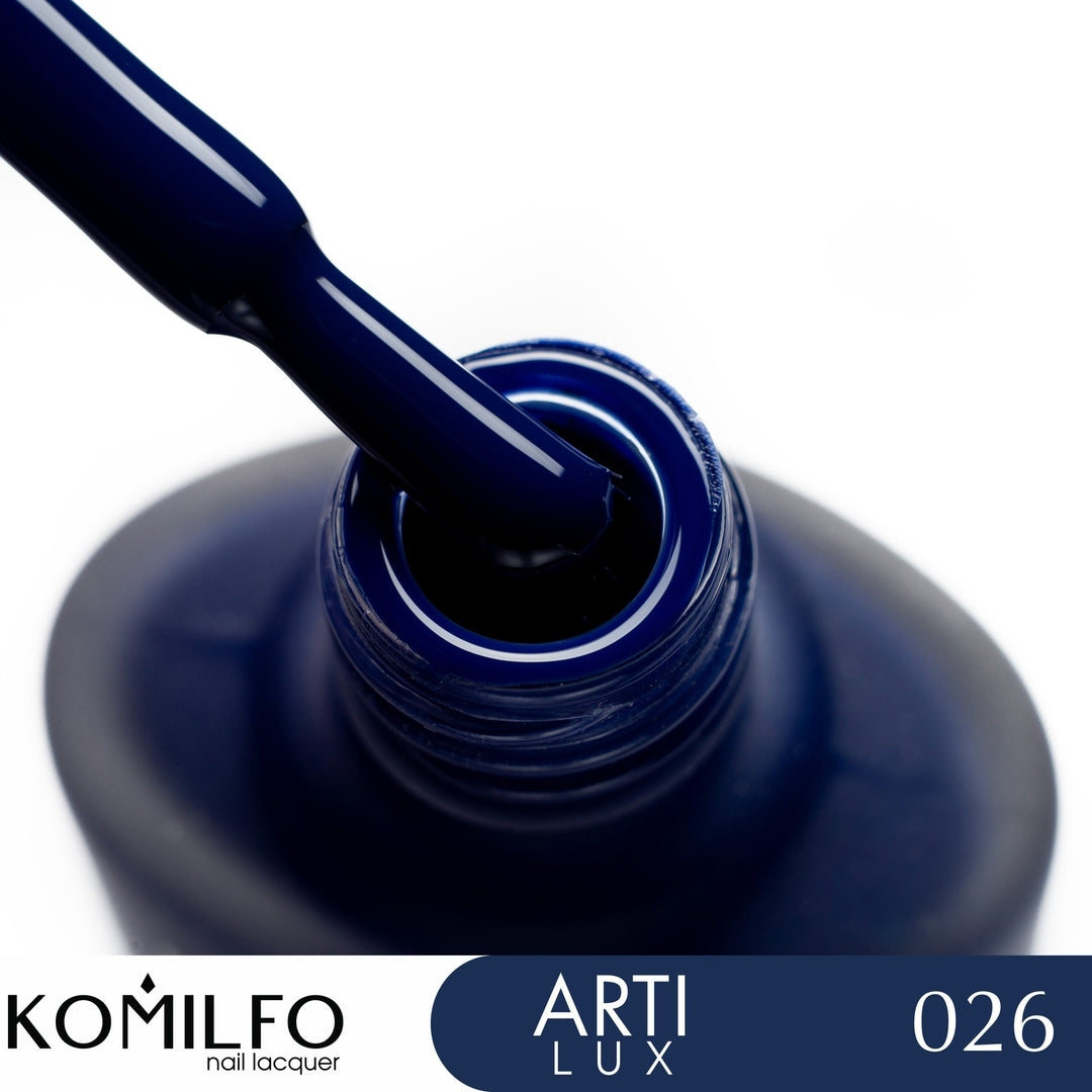 KOMILFO ARTILUX 026 NAIL REGULAR POLISH(NOT A GEL)(DARK BLUE, ENAMEL), 8 ML 222026