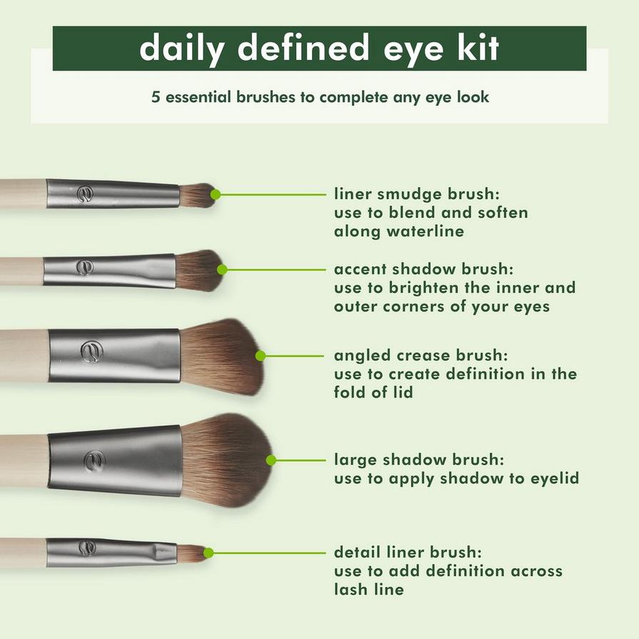 Kit de brochas de maquillaje de ojos definido diario ECOTOOLS