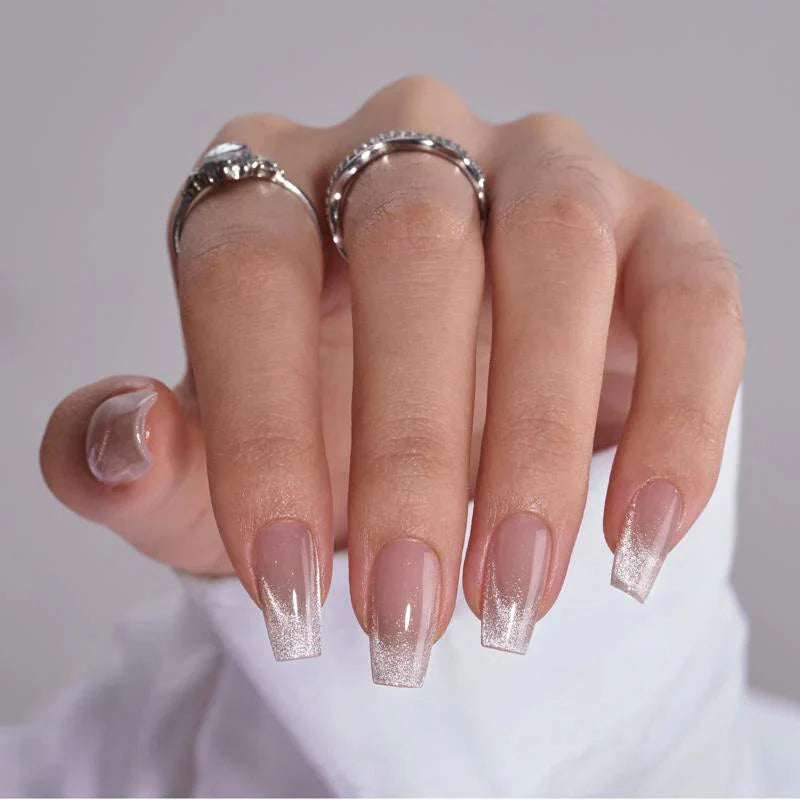 Starlight Shimmer Coffin Nails  - Press on Nails | Long Lasting & Reusable