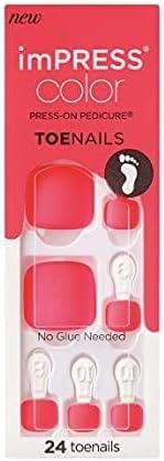 KISS ImPRESS Color Press-on-Pedicure 24 Count