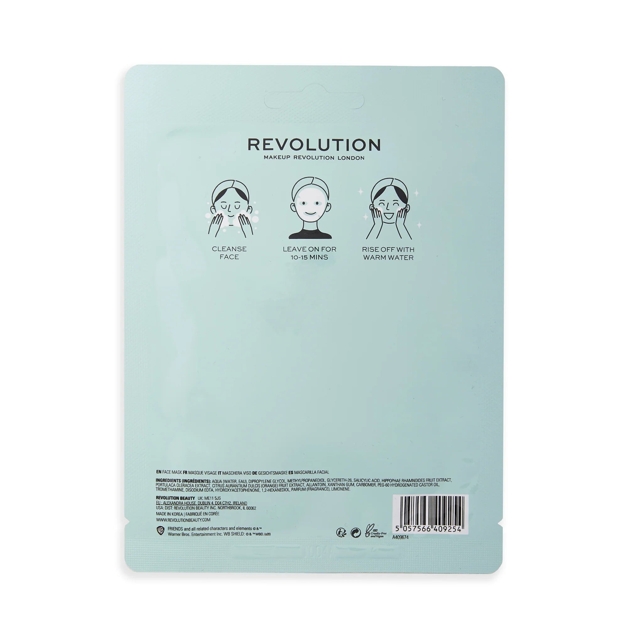 REVOLUTION Mascarilla de tela salicílica para tez clara