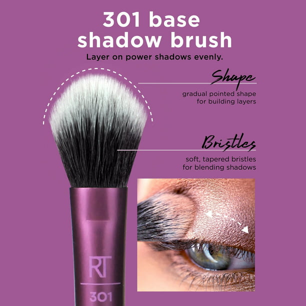 Trío de brochas de maquillaje para sombras y difuminado de REAL TECHNIQUES