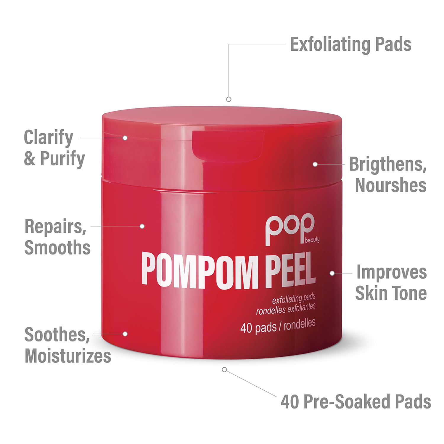 Almohadillas exfoliantes POP Beauty POMPOM Peel