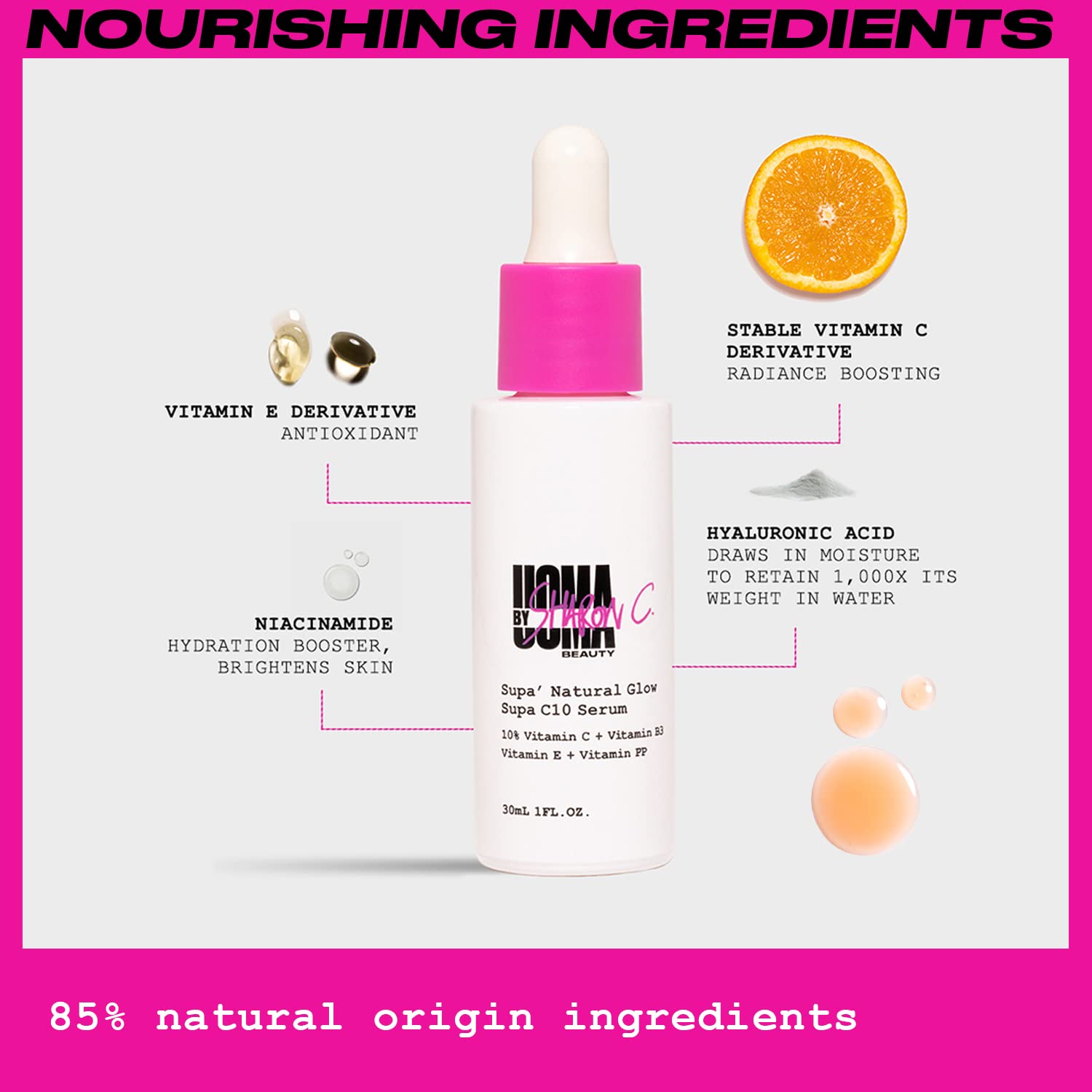UOMA By Sharon, Supa Natural Glow Vitamin C Serum