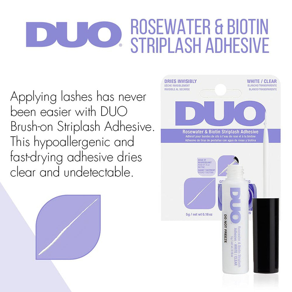 Adhesivo para pestañas Striplash DUO de agua de rosas y biotina