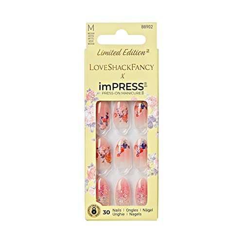 Manicura a presión KISS LoveShackFancy x imPRESS (Edición limitada)