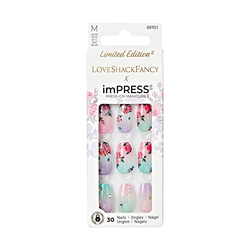 Manicura a presión KISS LoveShackFancy x imPRESS (Edición limitada)