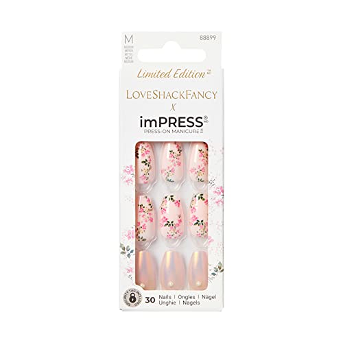 Manicura a presión KISS LoveShackFancy x imPRESS (Edición limitada)