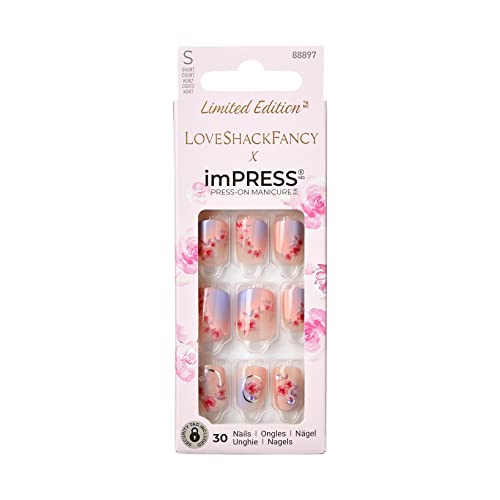 Manicura a presión KISS LoveShackFancy x imPRESS (Edición limitada)