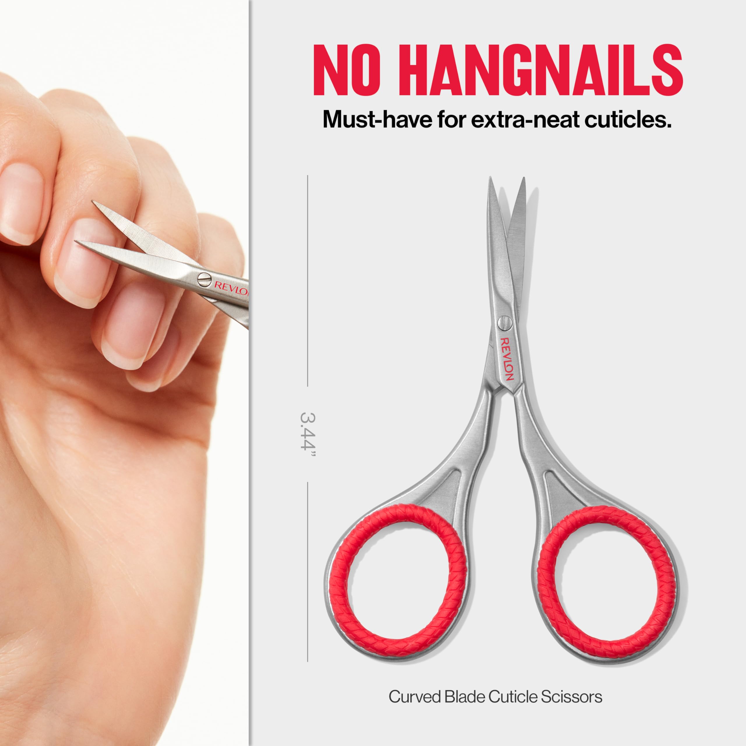 Tijeras para uñas REVLON, hoja curva