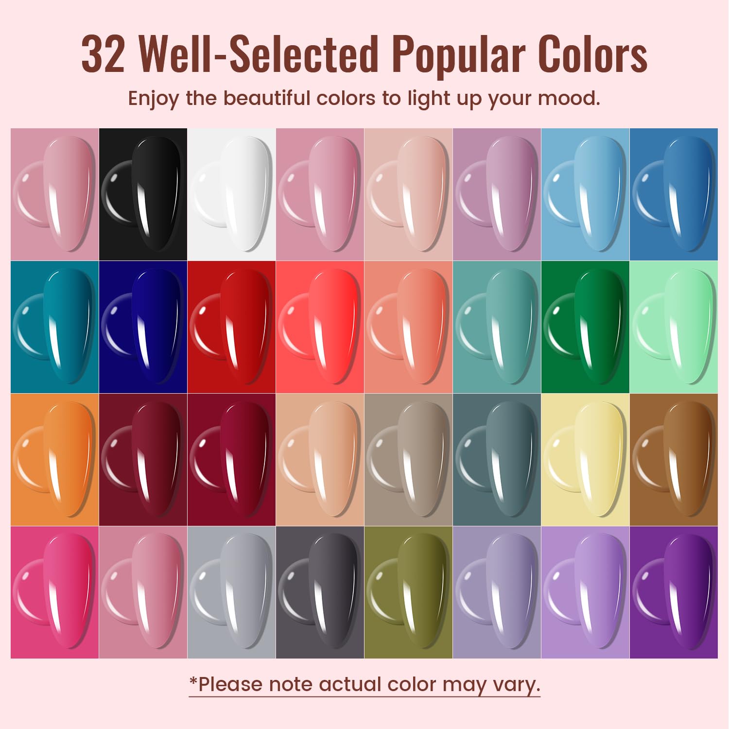JODSONE Gel Nail Polish Kit with U V Light 32 Colors Gel Polish Nail