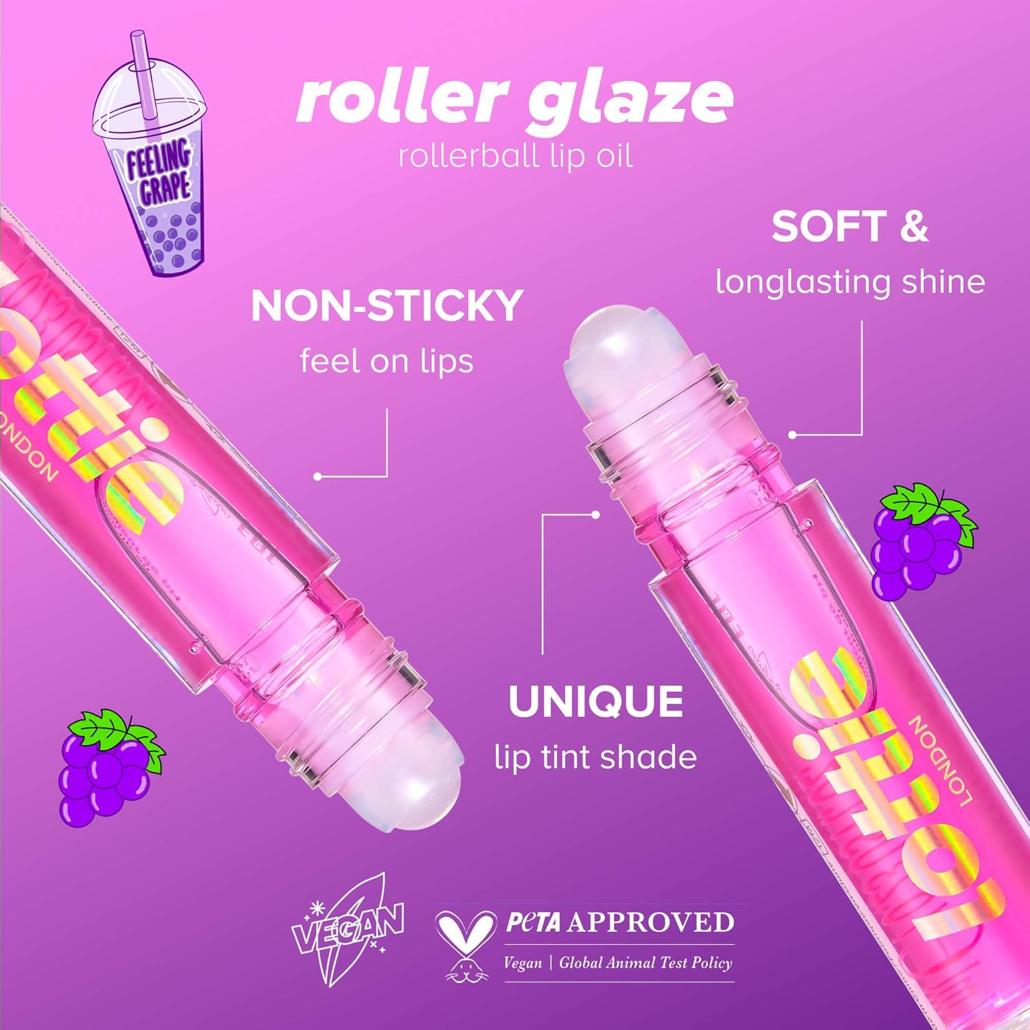 Aceite labial que cambia de color Roller Glaze de LOTTIE LONDON