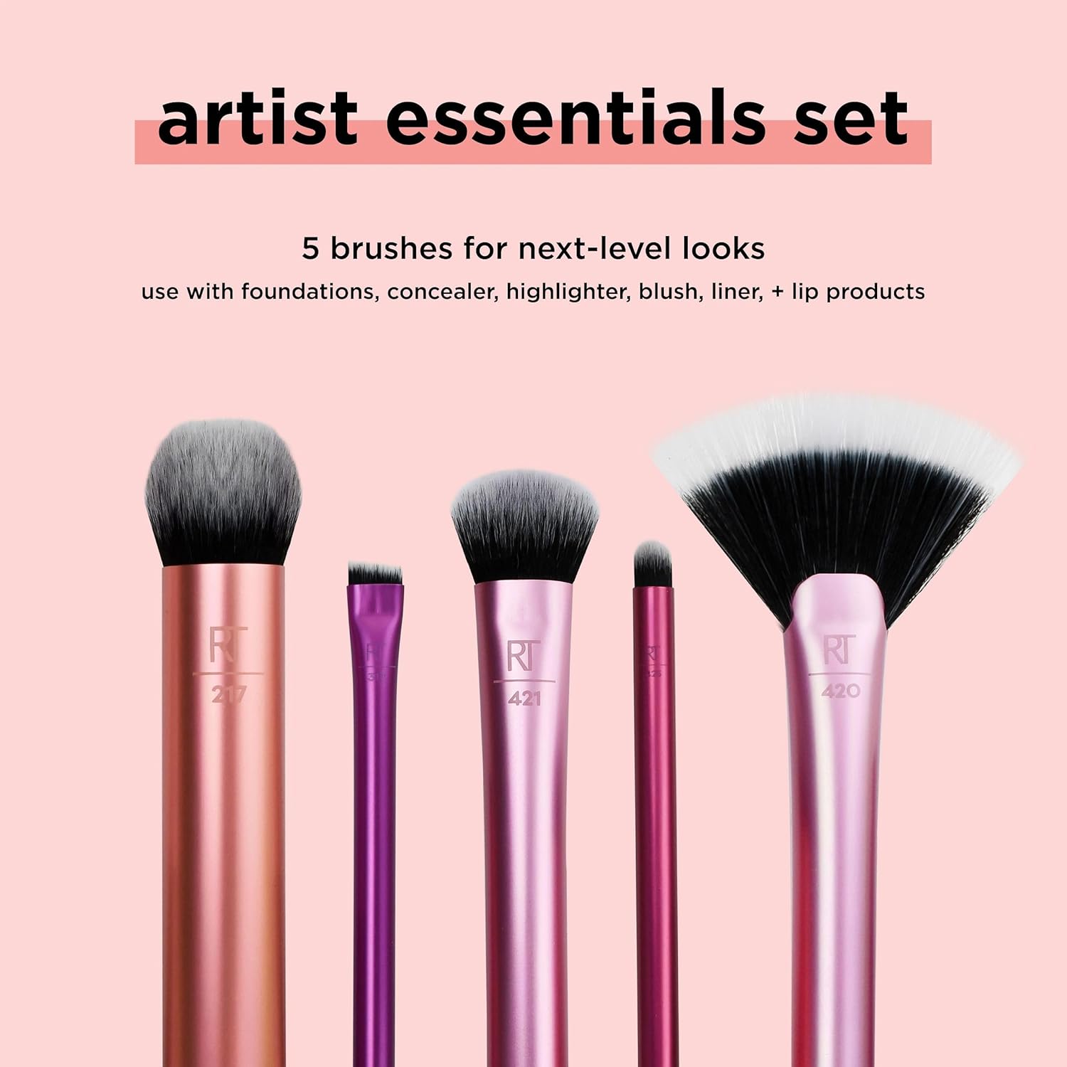 Set de brochas de maquillaje esenciales para artistas REAL TECHNIQUES