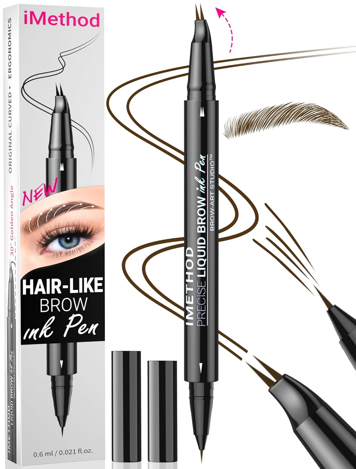 Lápiz de tinta para cejas con efecto de pelo iMethod