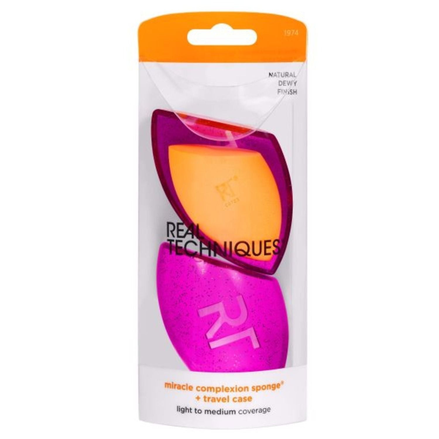 REAL TECHNIQUES Esponja de maquillaje Miracle Complexion + Estuche de viaje