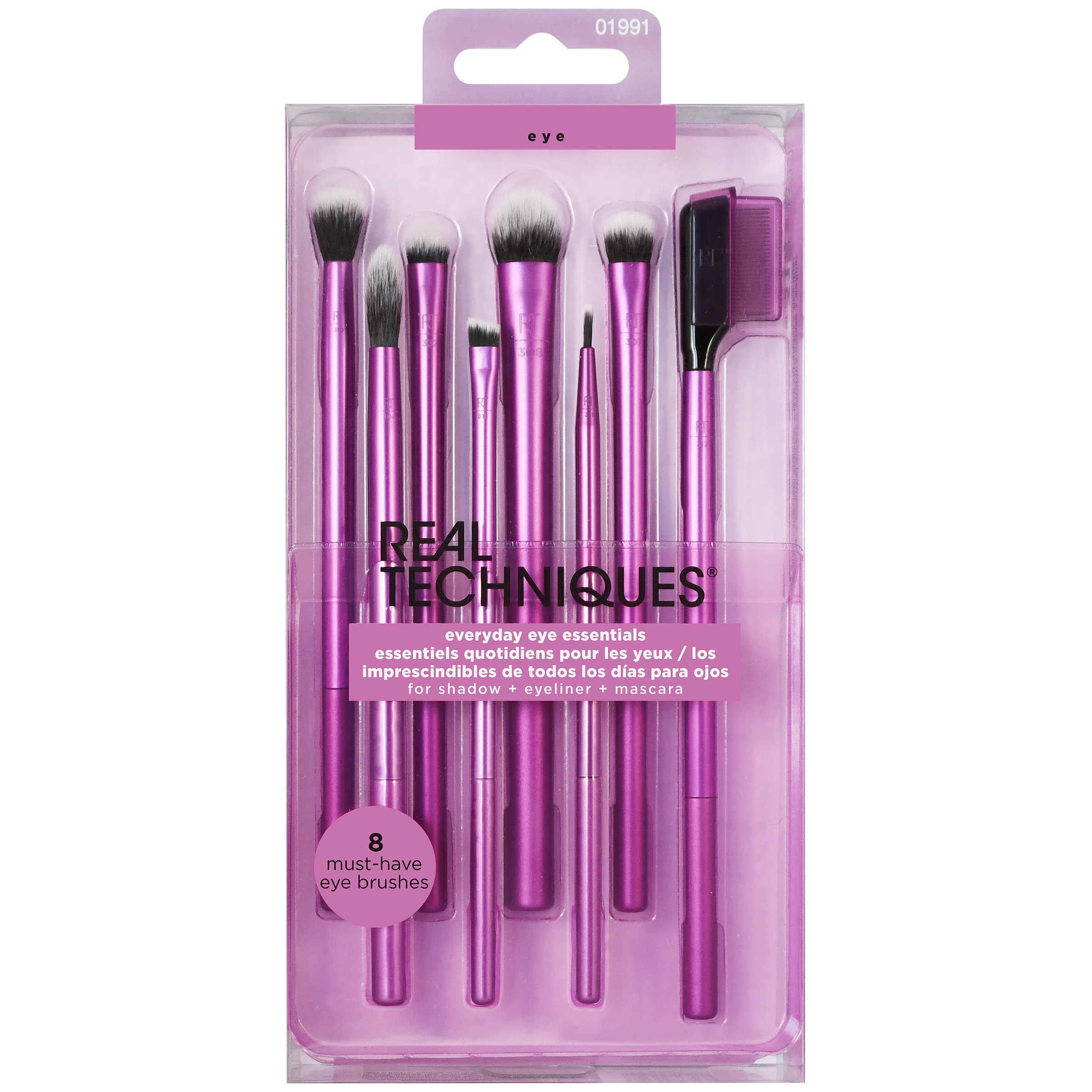 Kit de brochas de maquillaje esenciales para ojos de uso diario REAL TECHNIQUES