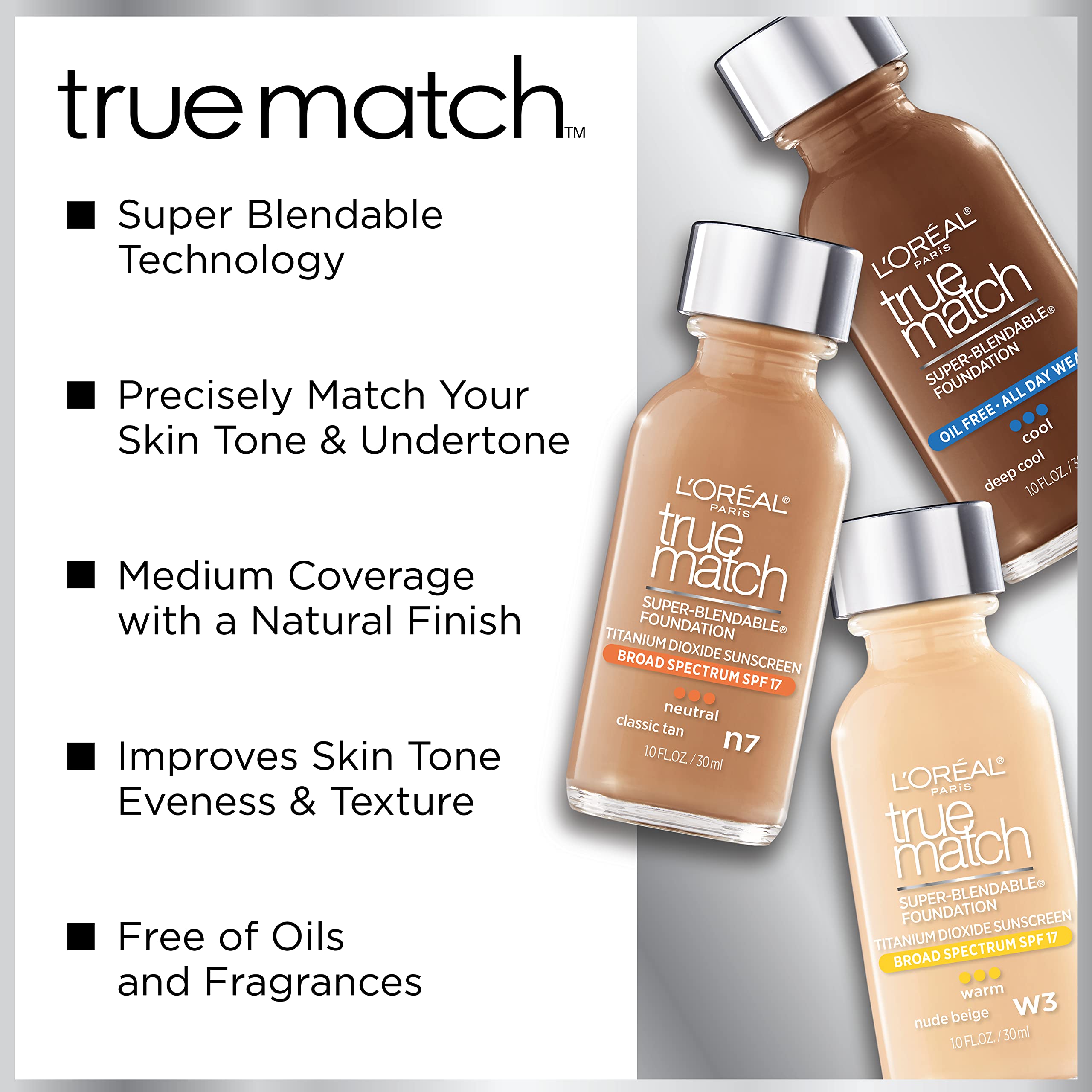 L'OREAL True Match Super-Blendable Liquid Foundation - VIAI BEAUTY