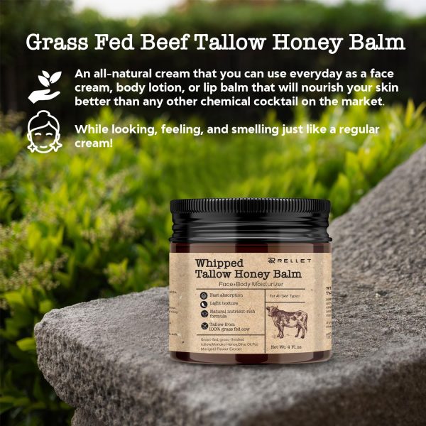 RELLET GLOW Beef Tallow and Honey Balm for Skin