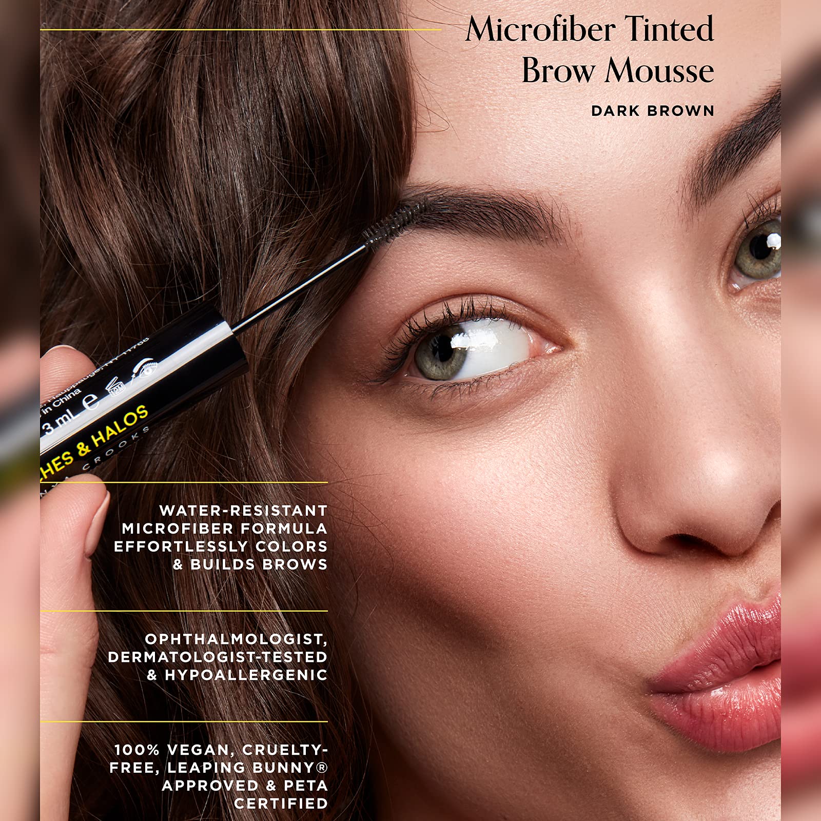 Mousse para cejas con color de microfibra resistente al agua ARCHES & HALOS