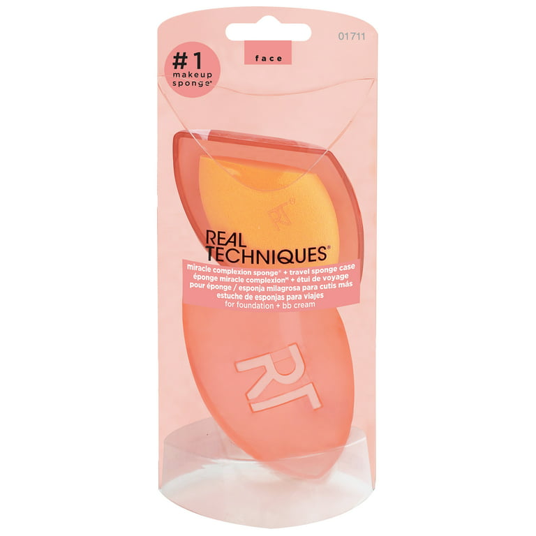 REAL TECHNIQUES Esponja de maquillaje Miracle Complexion + Estuche de viaje