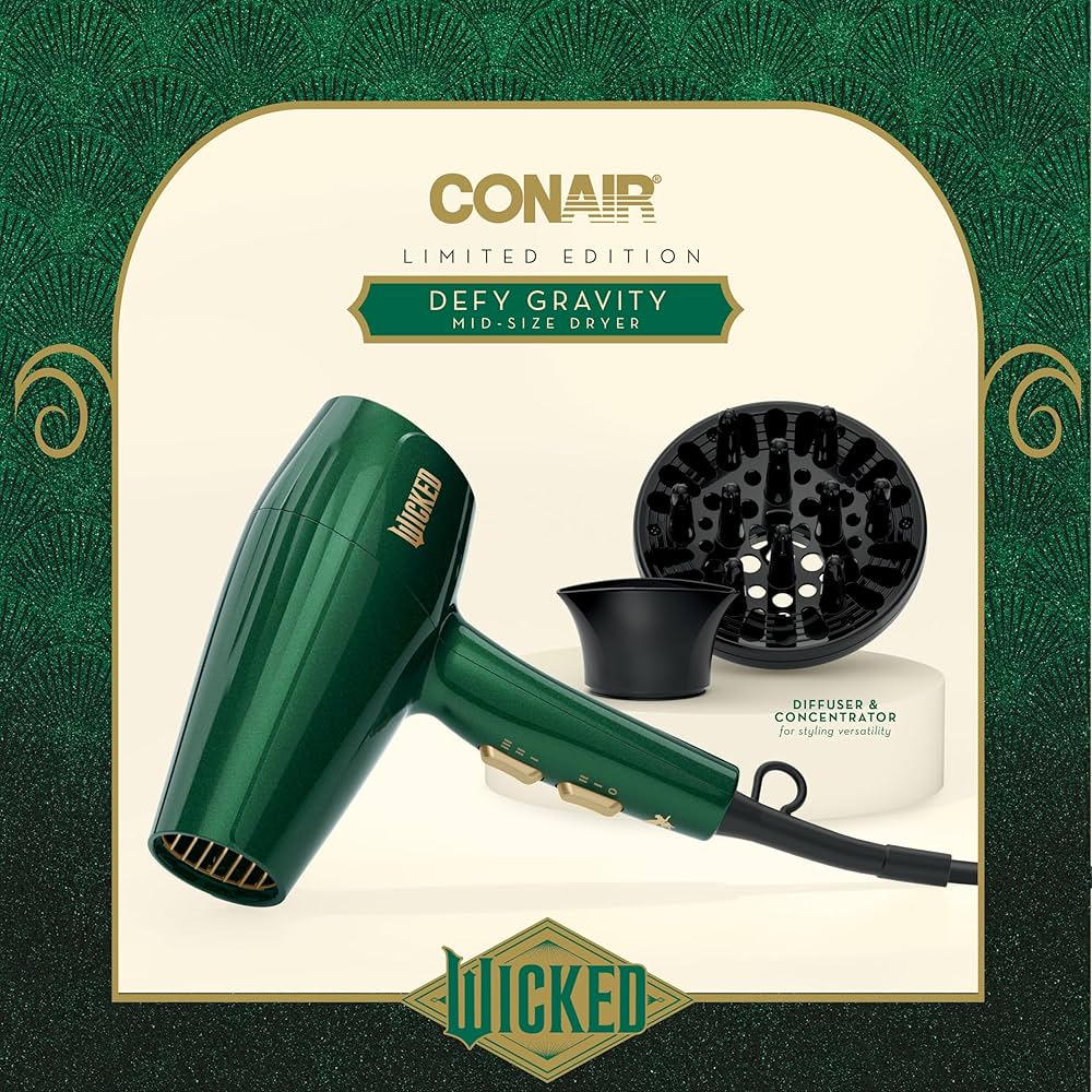 Secador de plasma CONAIR Wicked Elphaba Defy Gravity
