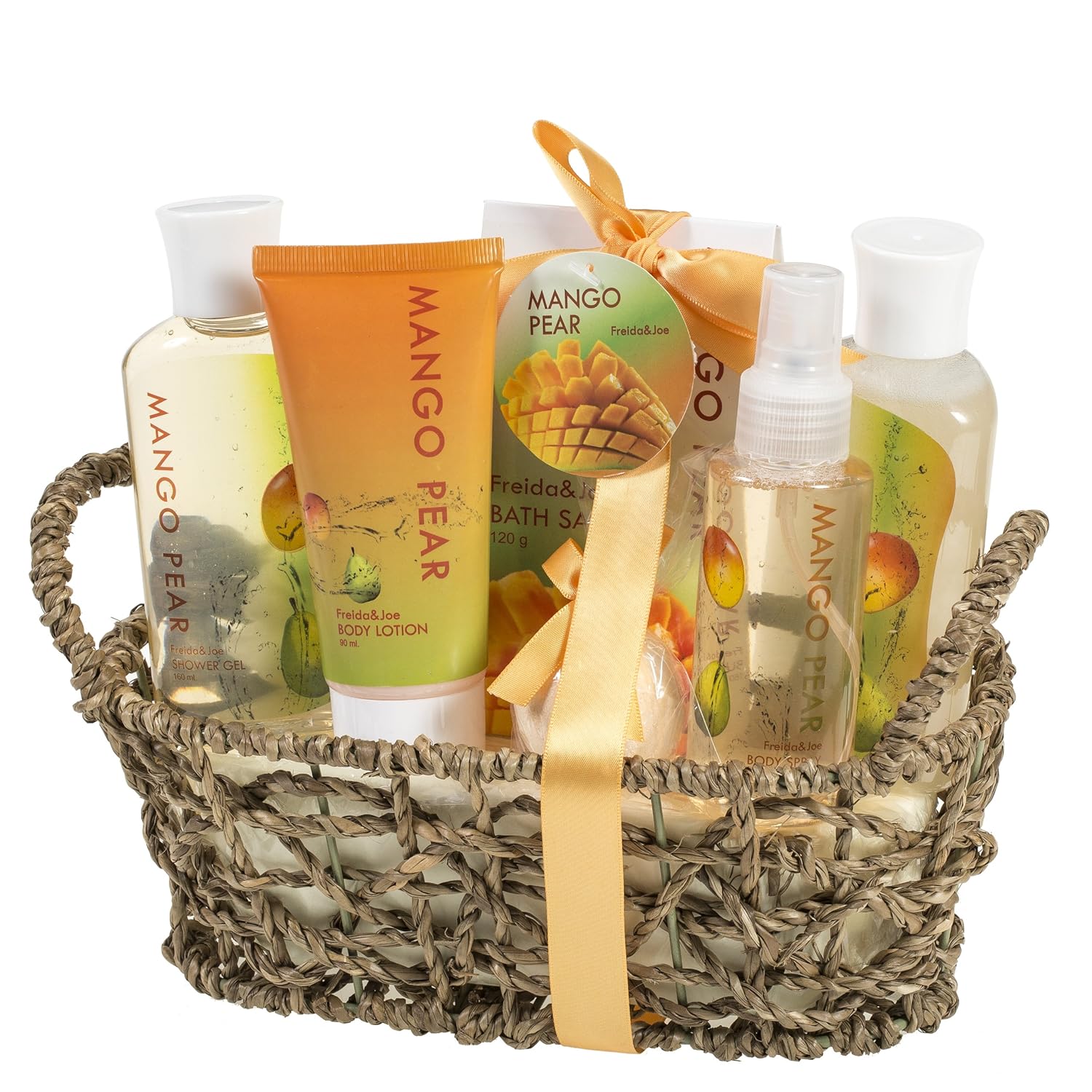 Set de baño y cuerpo con fragancia de cesta tejida FREIDA y JOE