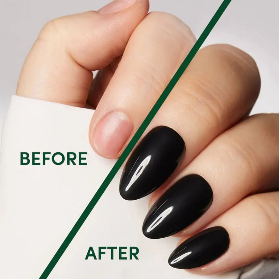 Black Almond Nails - Press on Nails | Long Lasting & Reusable