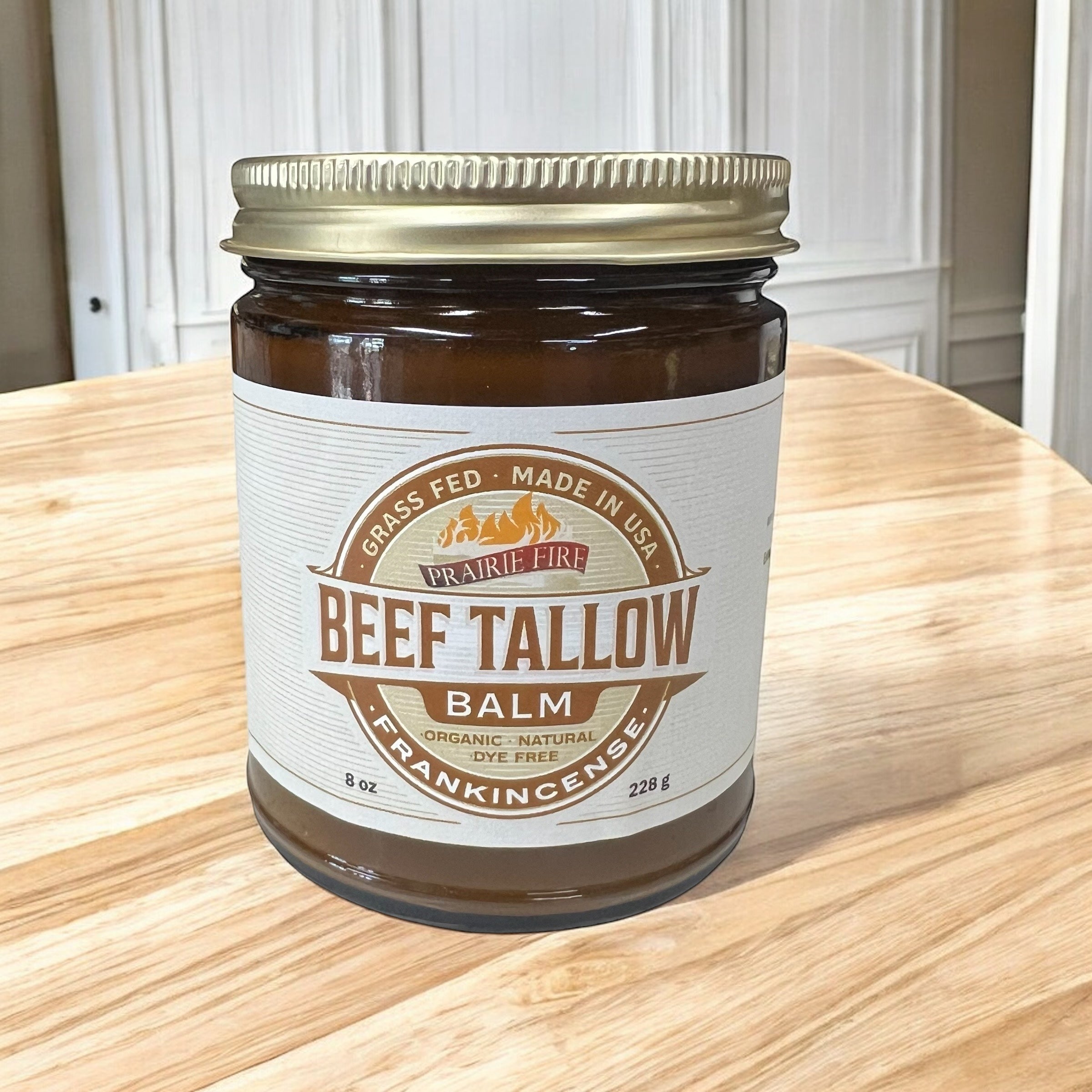 Grass Fed Beef Tallow Balm - 8 oz - Made in USA - Organic Grass Fed and Finished - Moisturizing Skin Care