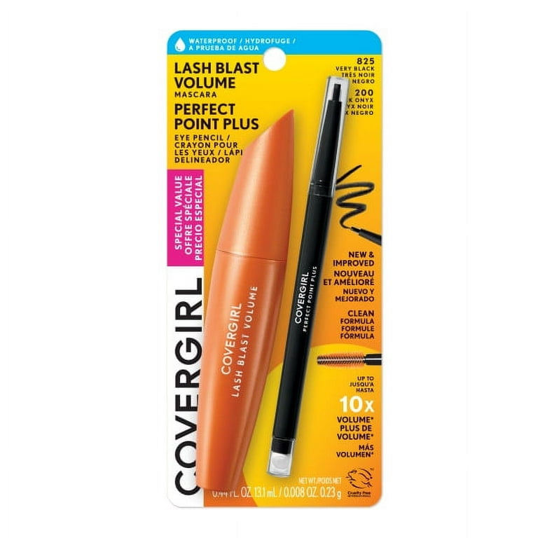 Máscara de pestañas Lash Blast Volume de COVERGIRL y lápiz de ojos Perfect Point Plus (paquete económico)