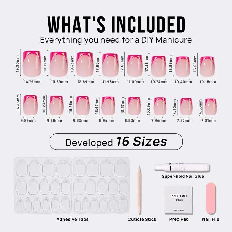 Metallic Petal Square Nails - Press on Nails | Long Lasting & Reusable