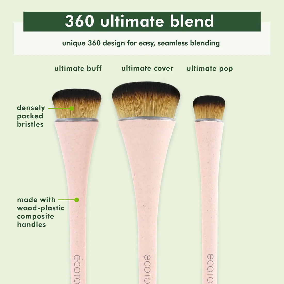 Juego de brochas de maquillaje ECOTOOLS Ultimate Blend (3 piezas)