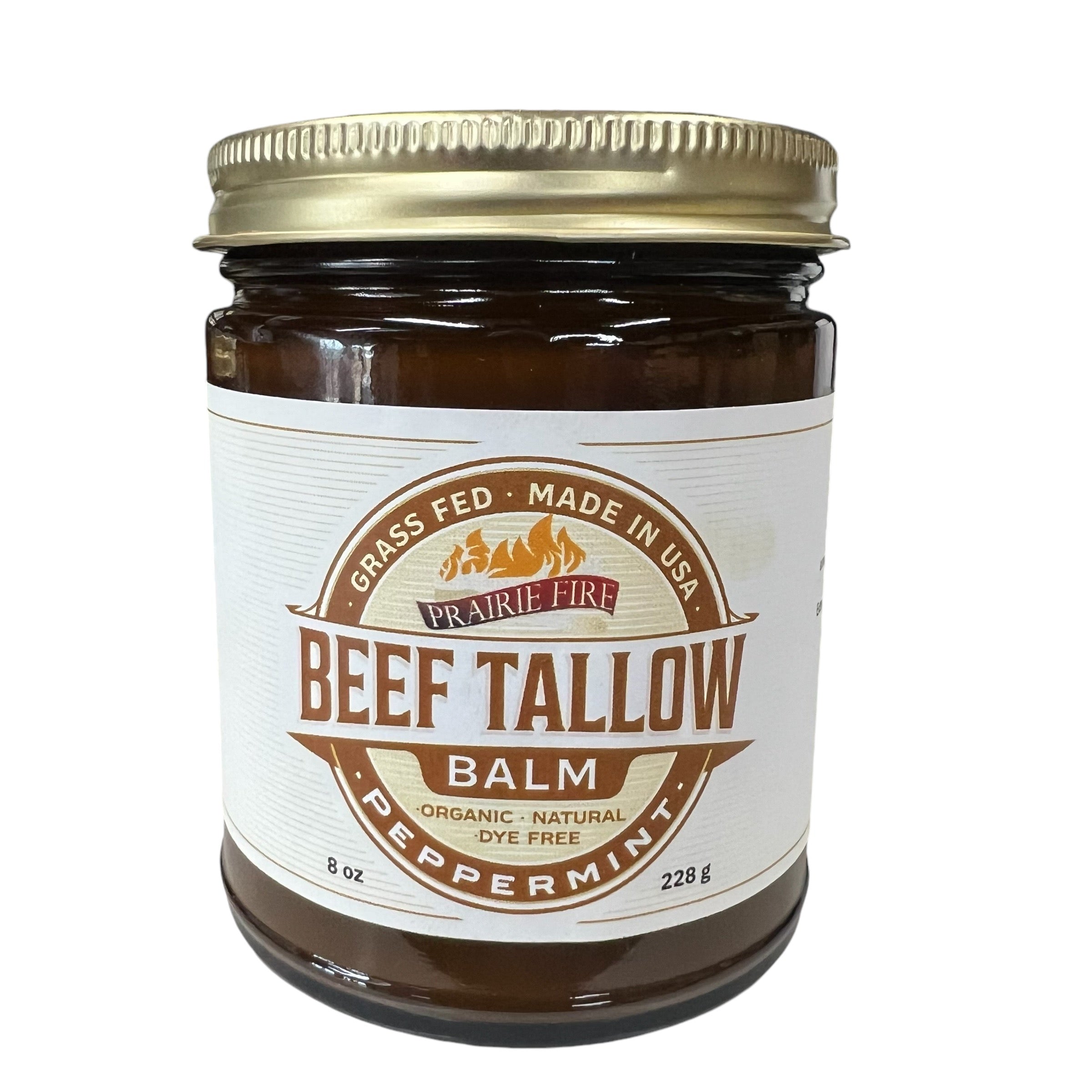 Grass Fed Beef Tallow Balm - 8 oz - Made in USA - Organic Grass Fed and Finished - Moisturizing Skin Care