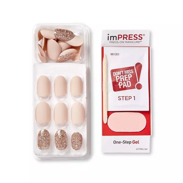 ImPRESS Manicura con purpurina sólida a presión 556