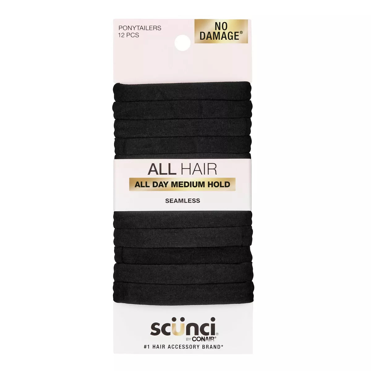 Coleteros elásticos para el cabello SCUNCI de Conair, súper cómodos y sin daños (12 unidades)