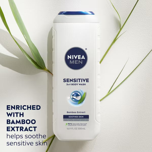 NIVEA Sensitive Body Wash with Bamboo Extract - 16.9 oz