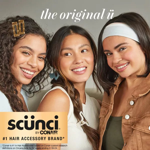 Coleteros elásticos para el cabello SCUNCI de Conair, súper cómodos y sin daños (12 unidades)