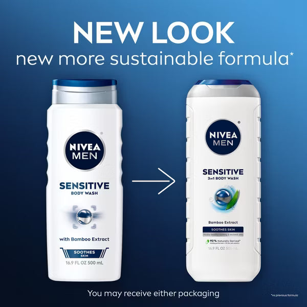 NIVEA Sensitive Body Wash with Bamboo Extract - 16.9 oz