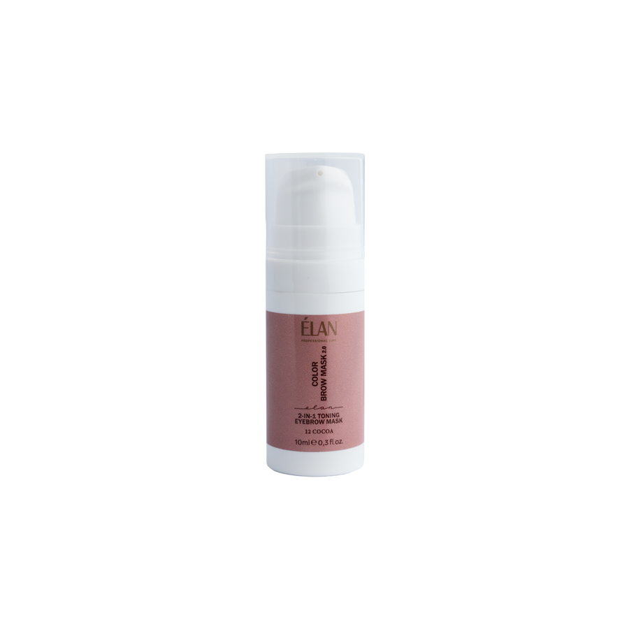 Elan Professional Line COLOR BROW MASK 2.0: 2-in-1 Toning Eyebrow Mask, 12 COCOA 10ML