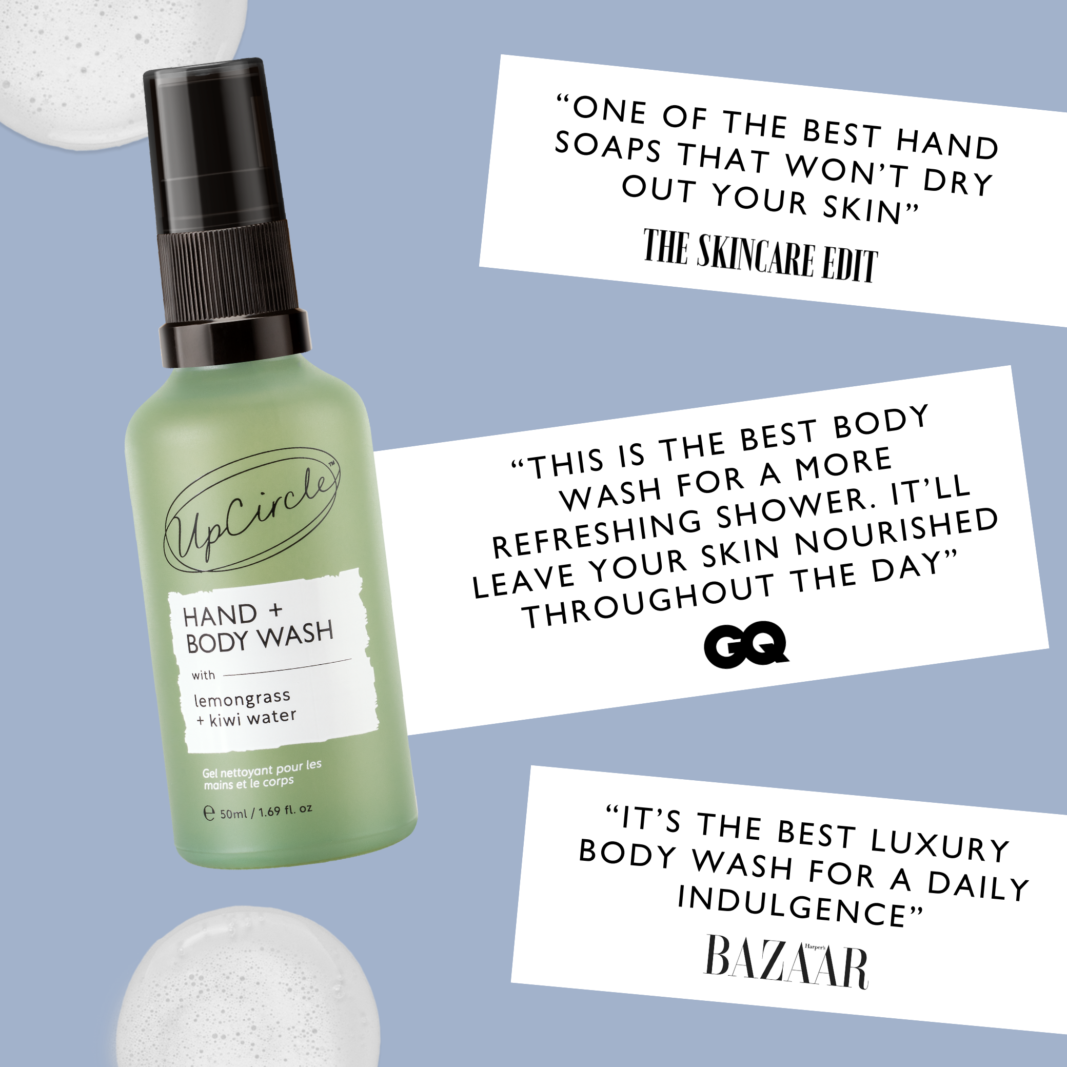 Natural Hand + Body Wash with Lemongrass - Travel Size