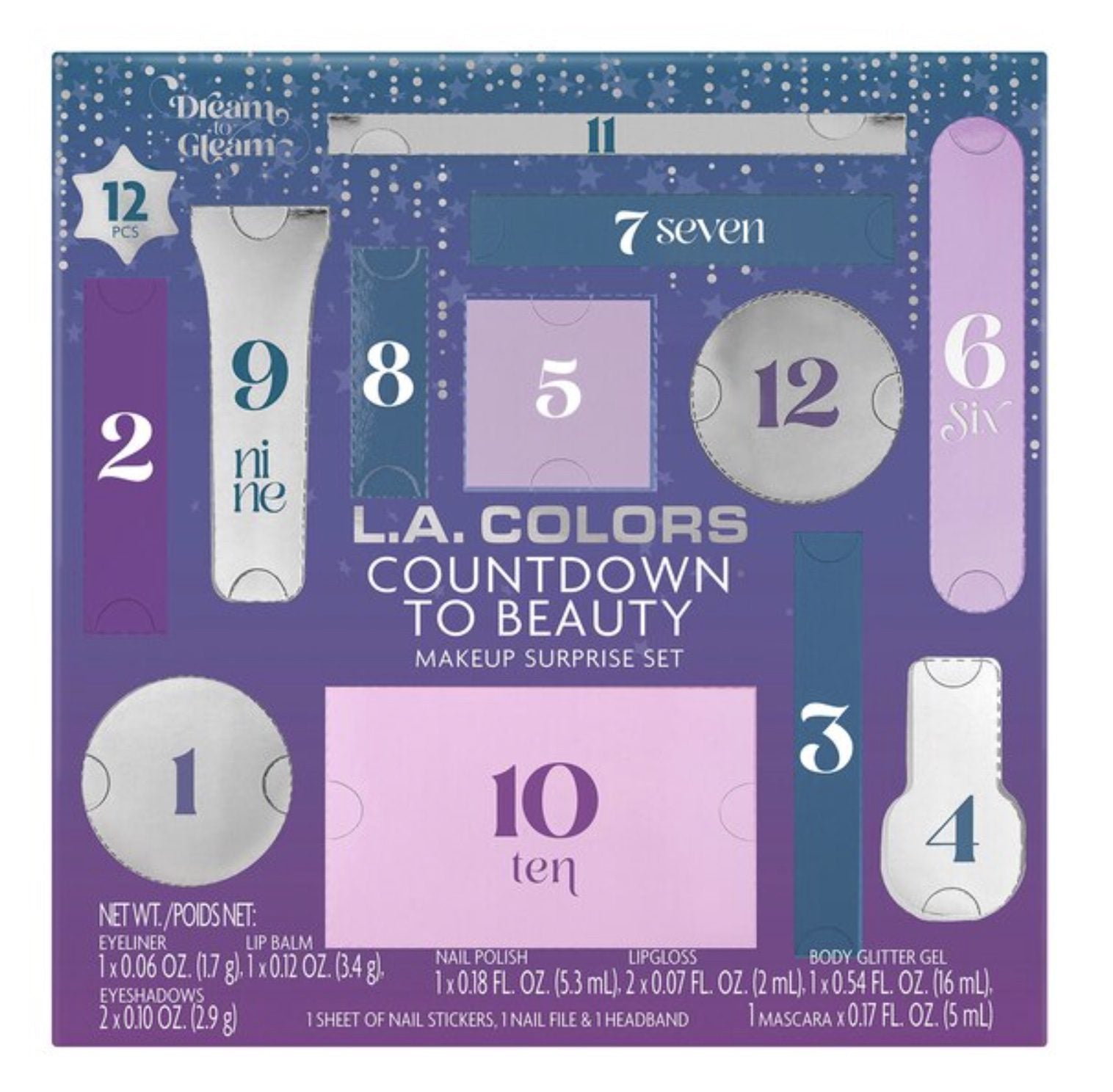 L.A COLORS Dream to Gleam Countdown to Beauty Gift Set