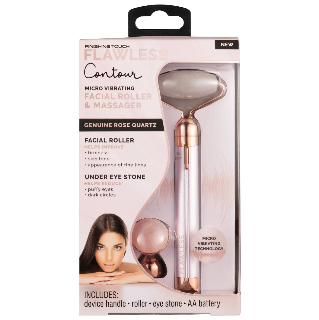 Rodillo y masajeador facial de cuarzo vibratorio impecable FINISHING TOUCH
