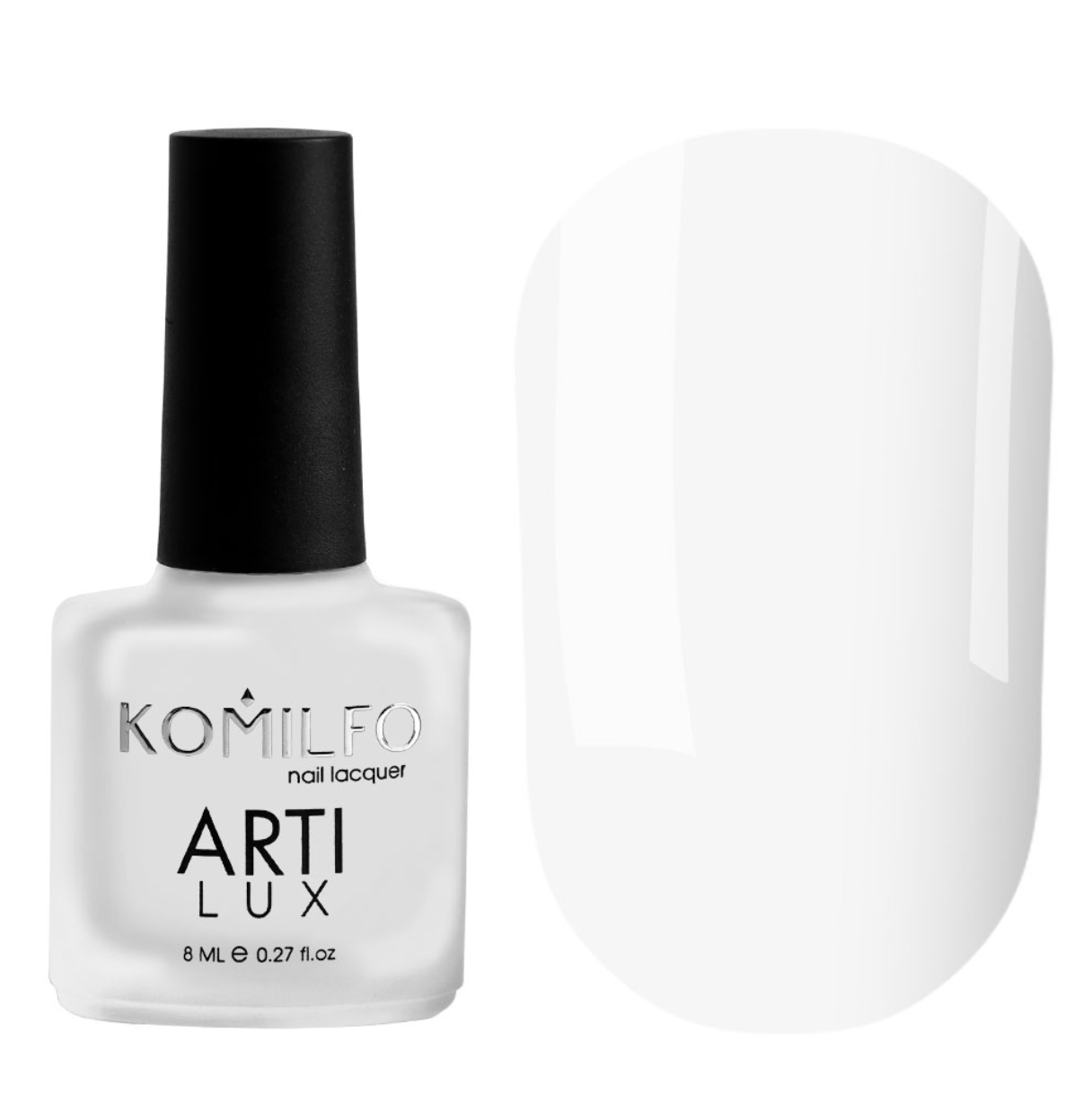KOMILFO ARTILUX 001 NAIL POLISH (WHITE, ENAMEL), 8 ML 222001