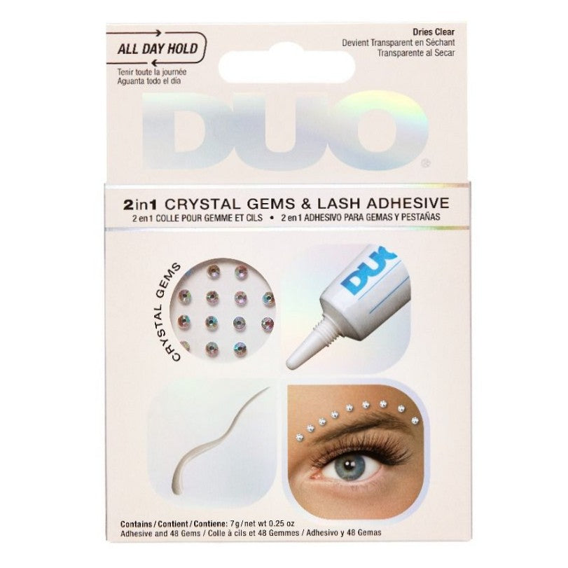 DUO 2 en 1 Gemas de Cristal y Adhesivo para Pestañas