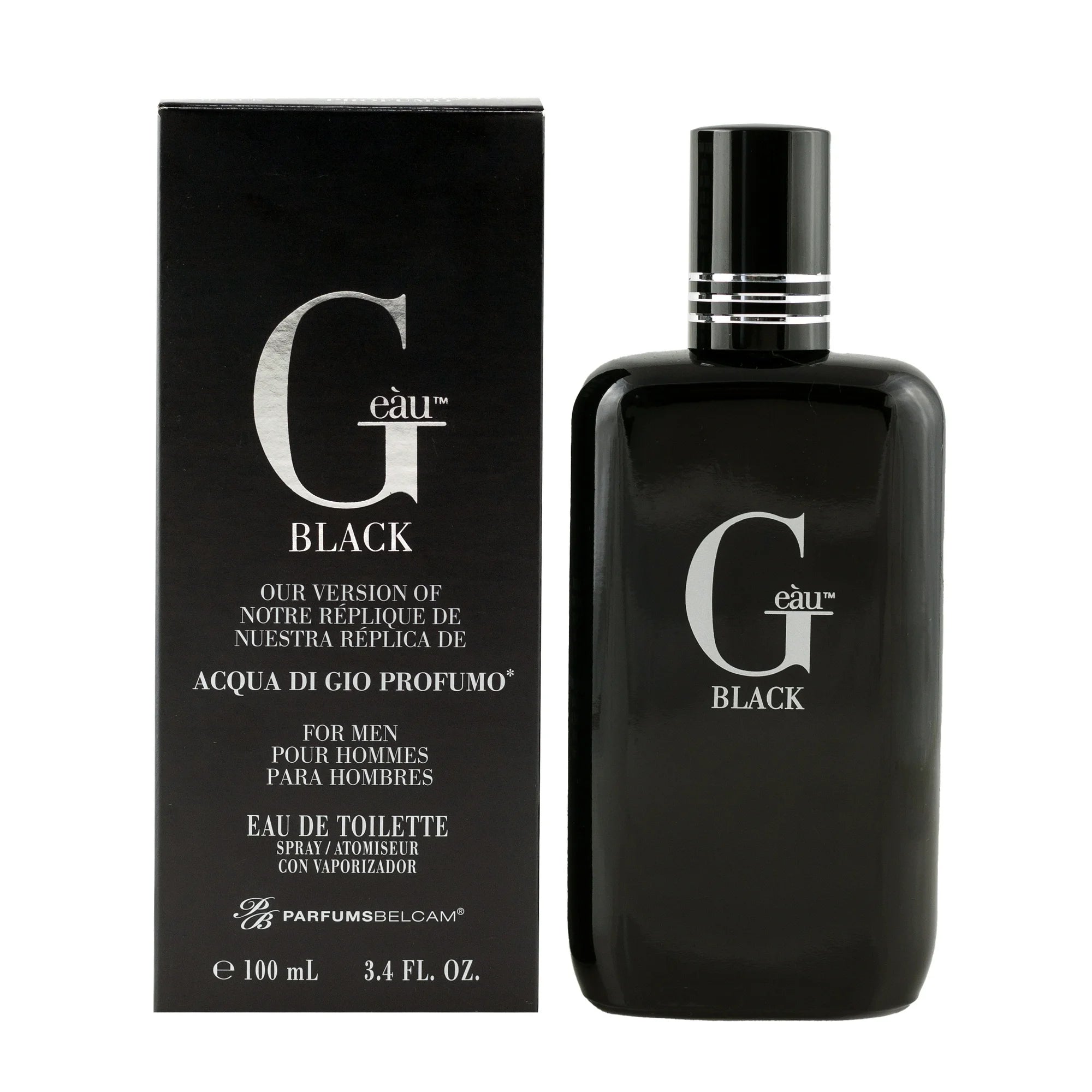 PARFUMS BELCAM G Eau Black Eau De Toilette Spray 3.4 Fl oz.